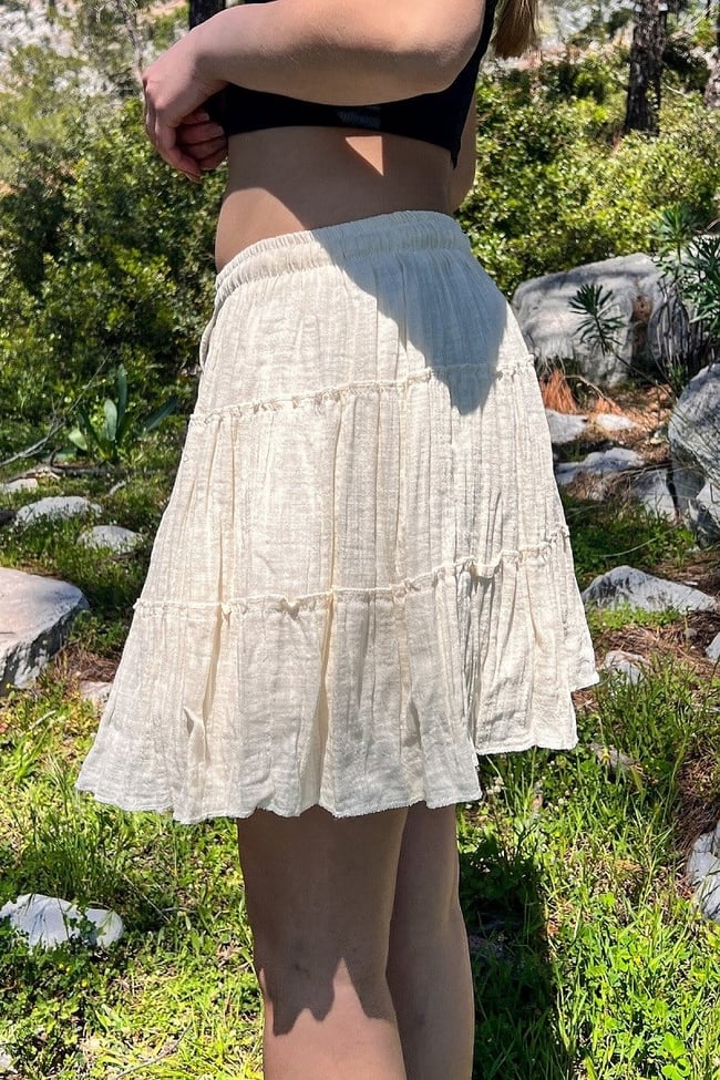 Şilebezi Mini Krem Etek 40 cm