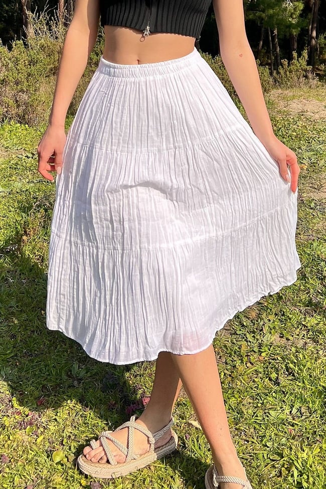 Şilebezi Ortaboy Beyaz Etek 70 cm