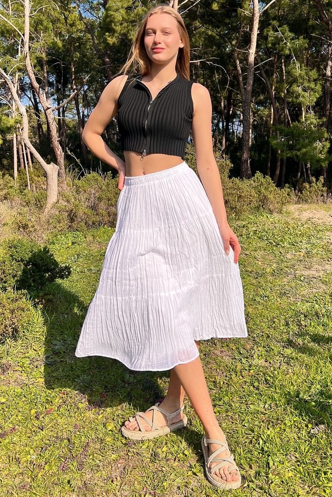 Şilebezi Ortaboy Beyaz Etek 70 cm