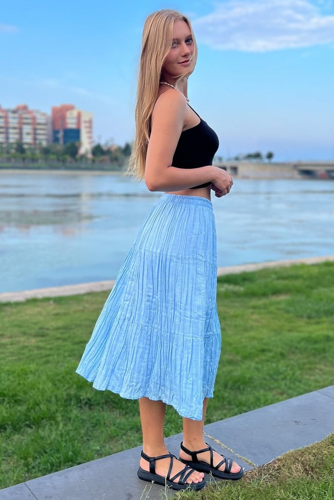 Şilebezi Ortaboy Mavi Etek 70 cm
