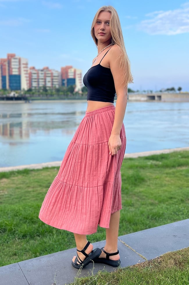 Şilebezi Ortaboy Pembe Etek 70 cm
