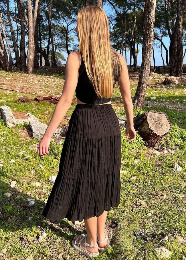 Şilebezi Ortaboy Siyah Etek 70 cm