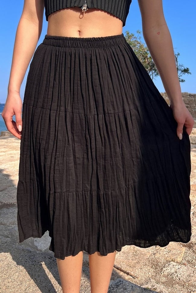 Şilebezi Ortaboy Siyah Etek 70 cm