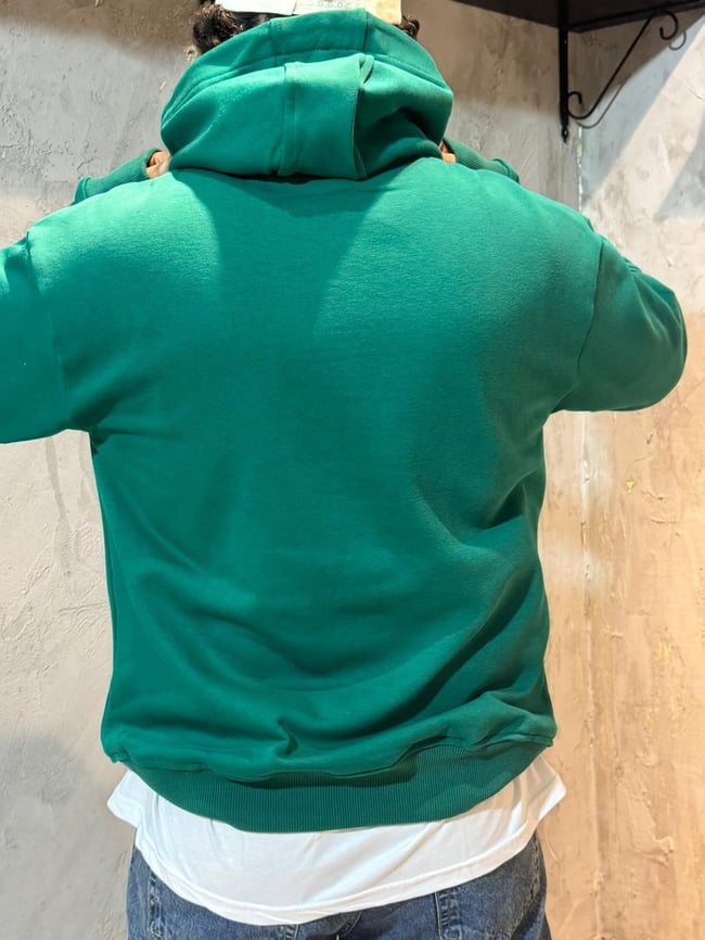 Âdem'in Yaratılışı Nakışlı Yeşil Hoodie