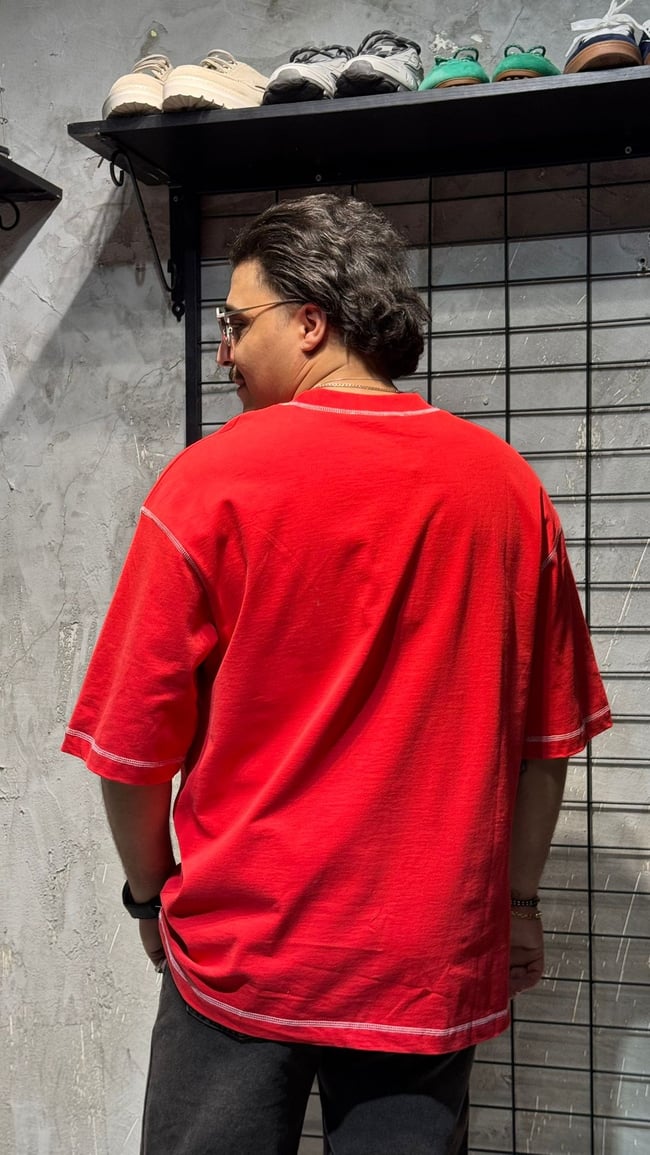 1 SPECIAL Kırmızı Oversize T-shirt