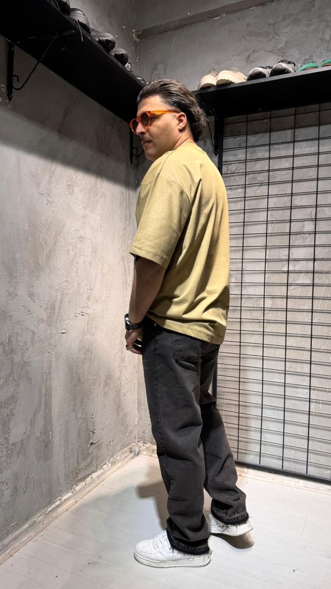 Beyaz Göz Baskılı Oversize T-shirt