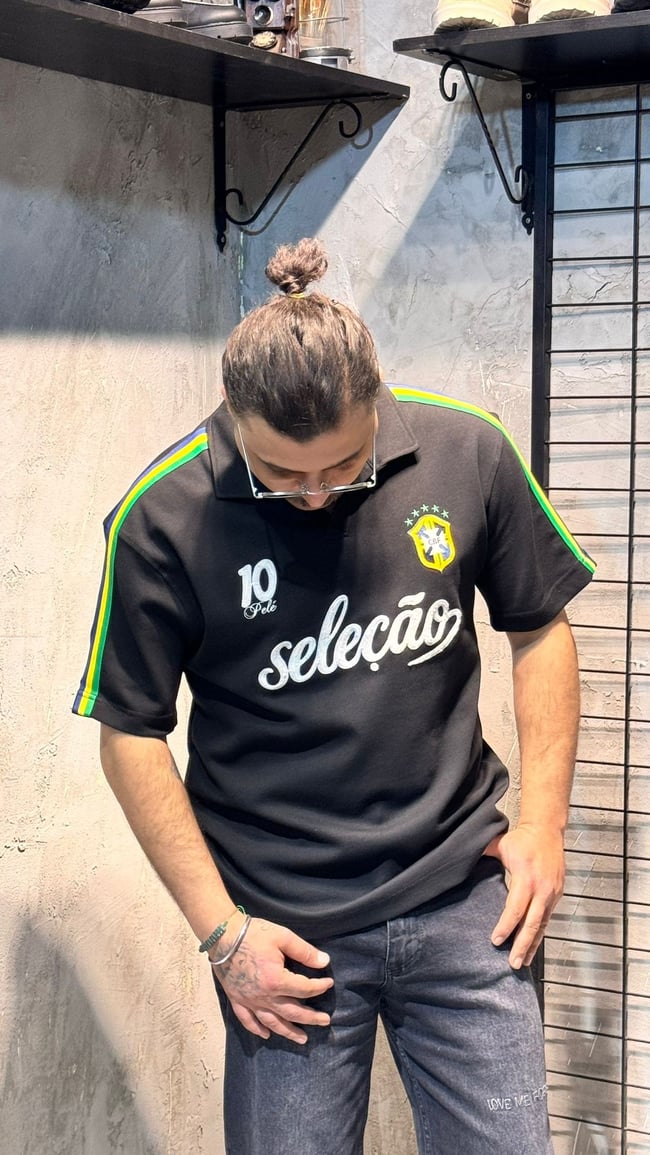 Brazilya Siyah Polo T-shirt