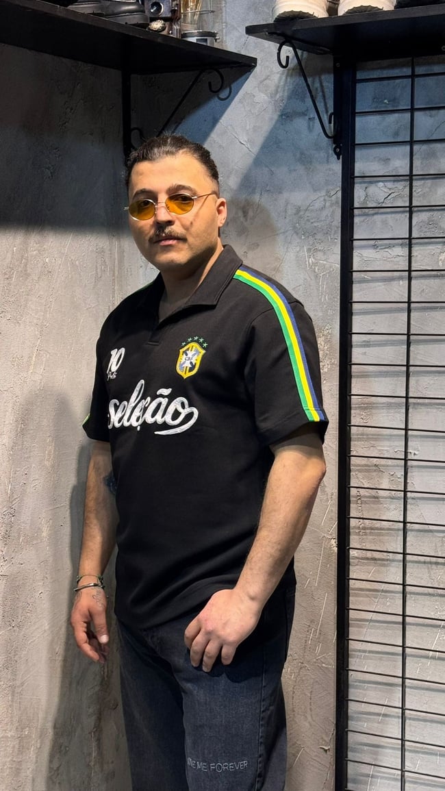 Brazilya Siyah Polo T-shirt