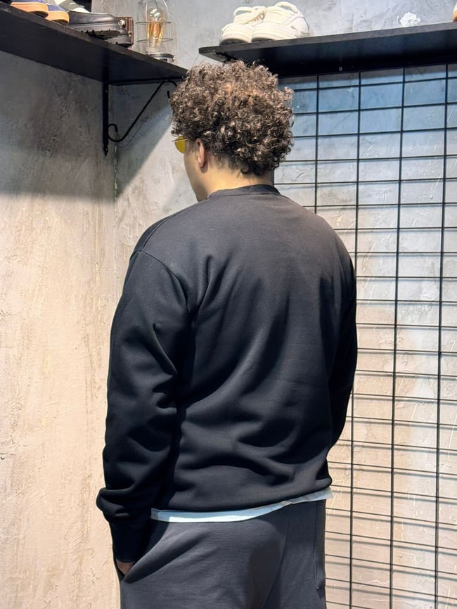 Ejderha Baskılı Siyah Oversize Sweatshirt