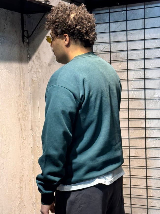 Ejderha Baskılı Yeşil Oversize Sweatshirt