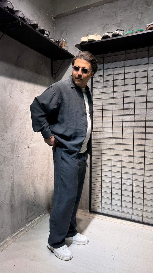 Füme Gömlek Pantalon Takım