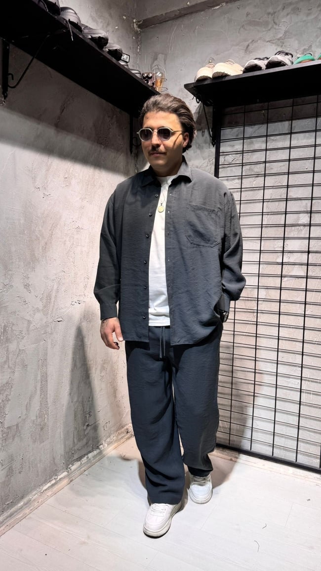 Füme Gömlek Pantalon Takım