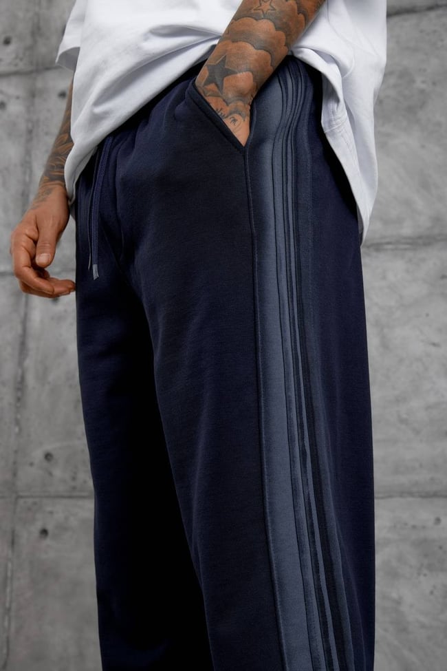 Lacivert PÜSKÜRTMELİ ŞERİTLİ BAGGY EŞOFMAN ALTI