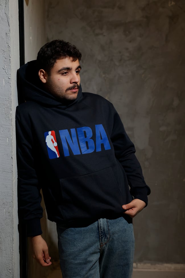 NBA Baskılı Lacivert Hoodie