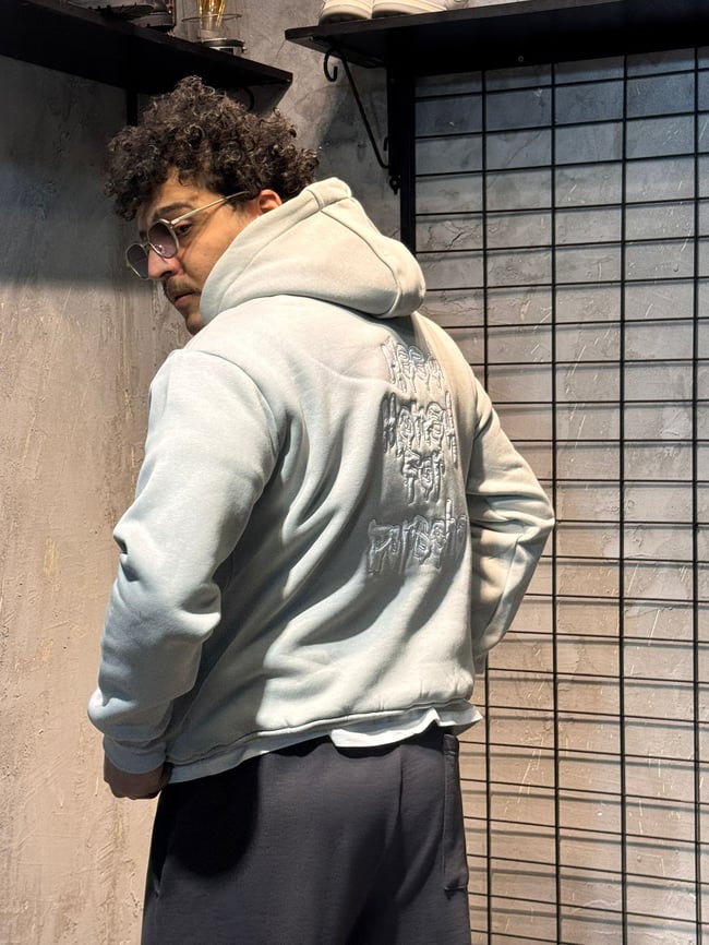 Need Money for Porsche Yazılı Gri Hoodie
