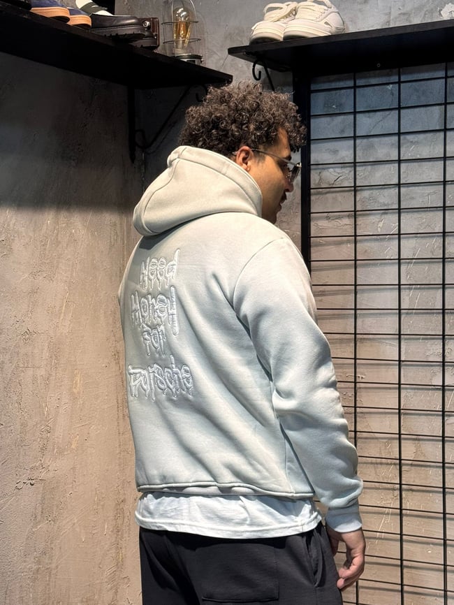 Need Money for Porsche Yazılı Gri Hoodie