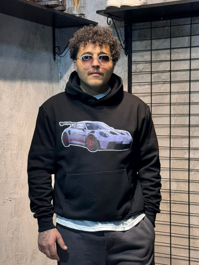 Need Money for Porsche Yazılı Siyah Hoodie