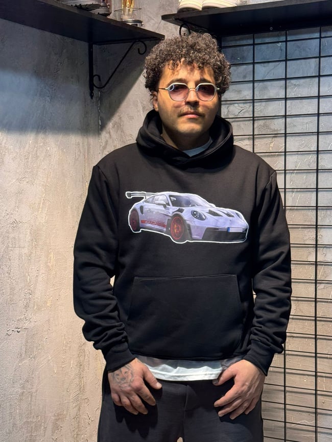 Need Money for Porsche Yazılı Siyah Hoodie