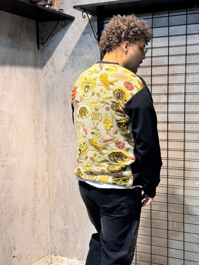 Sırt Desenli Siyah - Krem Sweatshirt