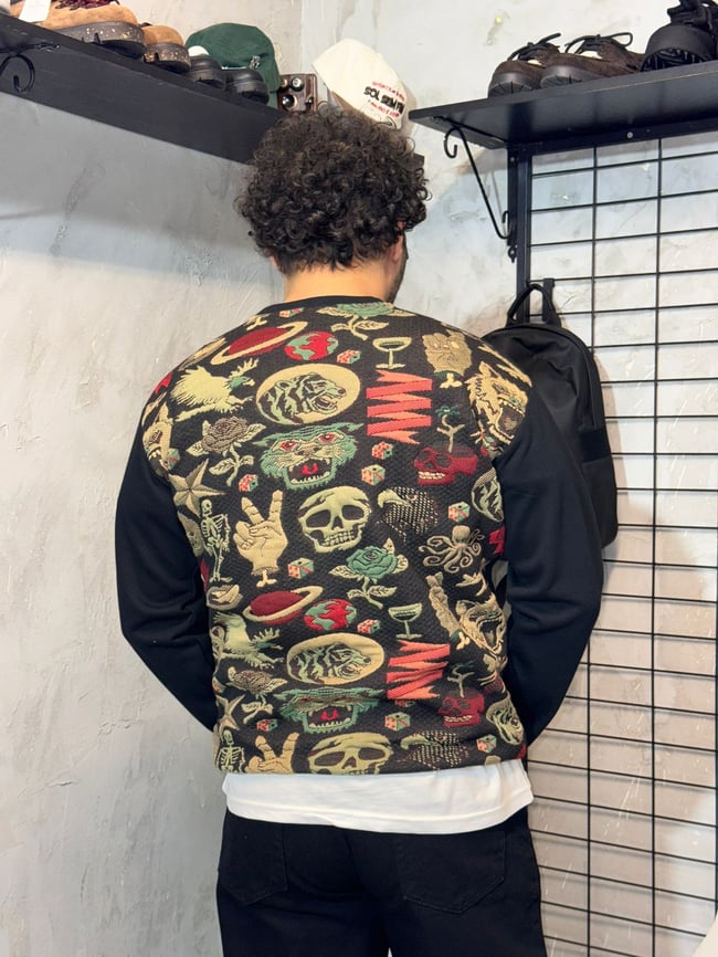 Sırt Desenli Siyah - Siyah  Sweatshirt