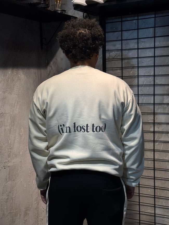 Where Are We Going ? Baskılı Krem Sweatshirt