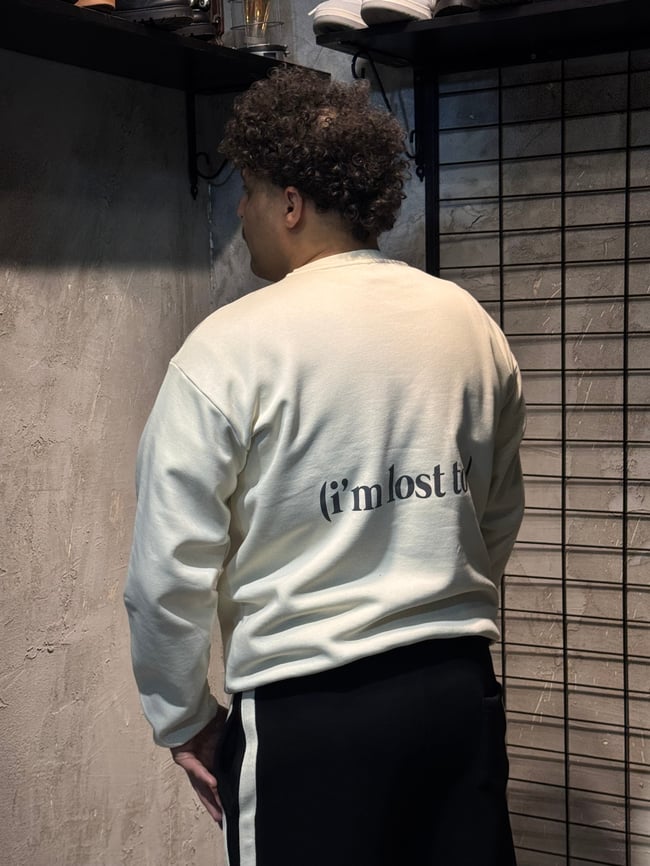 Where Are We Going ? Baskılı Krem Sweatshirt