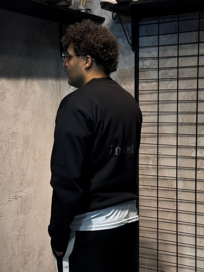 Where Are We Going ? Baskılı Siyah Sweatshirt