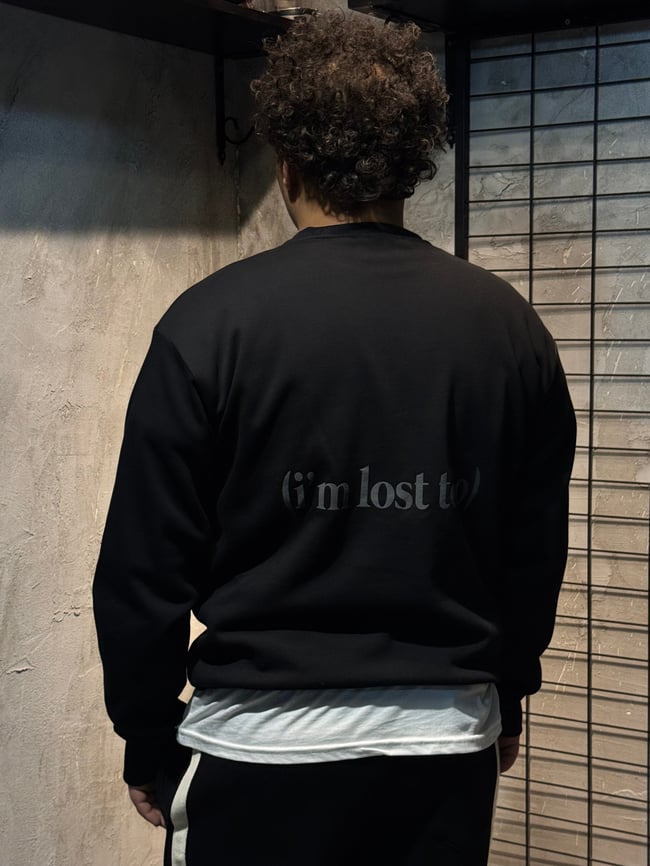 Where Are We Going ? Baskılı Siyah Sweatshirt