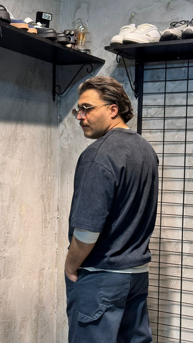 Yıkamalı Baskılı Oversize T-shirt