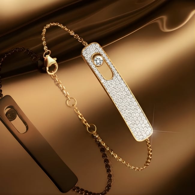 Aura Işıltısı 925 Ayar Gümüş Gold Bileklik