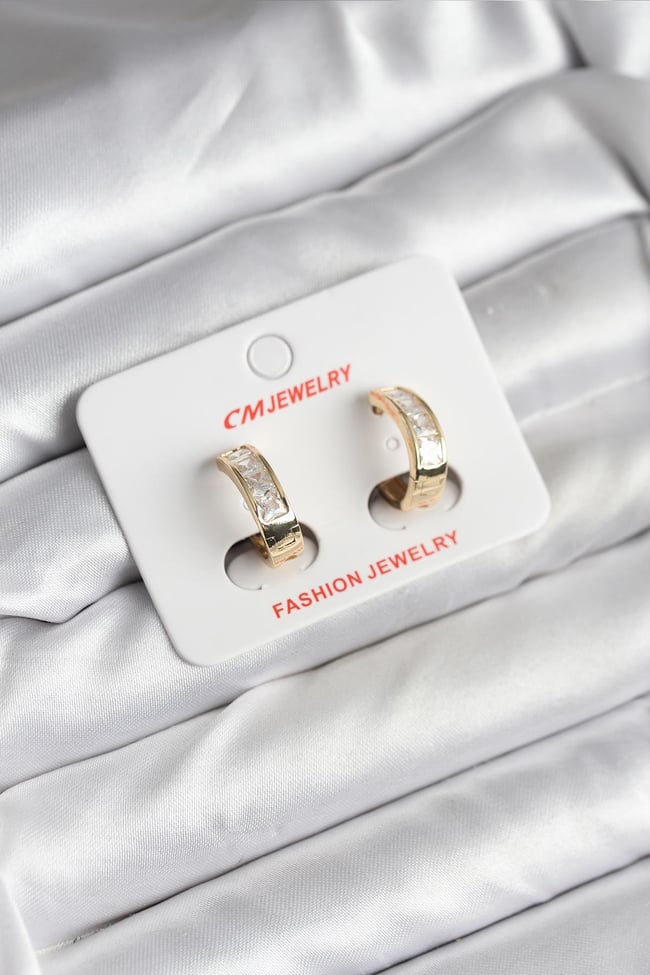 14K Gold Renk Kaplama CM Kadın Küpe