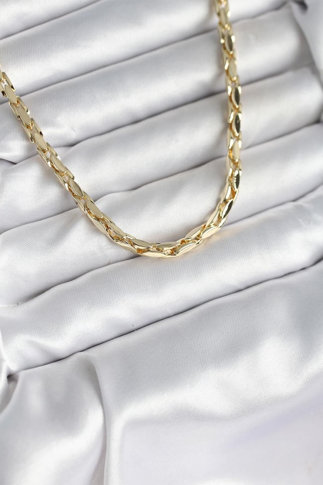 Pirinç Gold Renk 60 cm Zincir Kadın Kolye