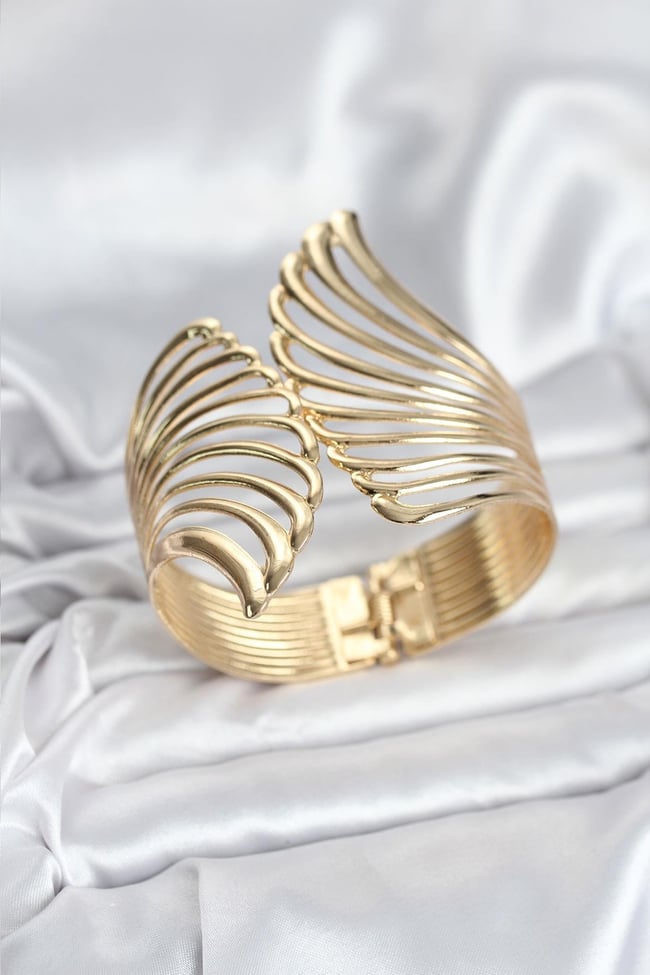 Pirinç Gold Renk Vintage Kadın Bileklik