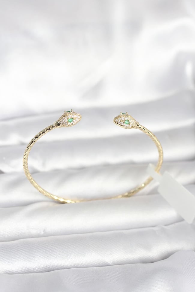 Pirinç Gold Renk Yılan Model Bileklik
