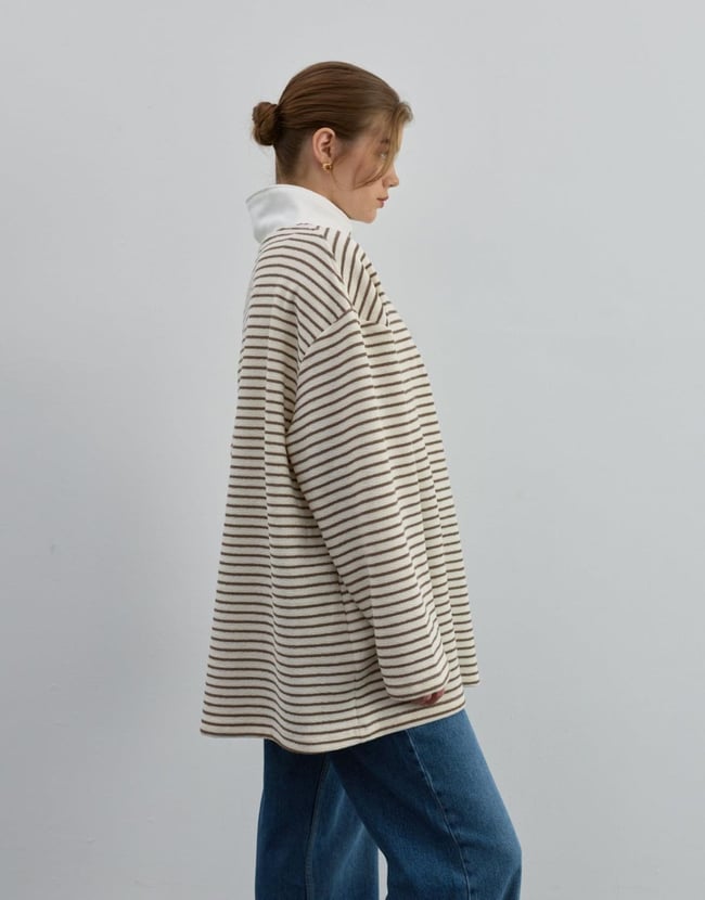 ÇİZGİLİ FERMUARLI SWEAT