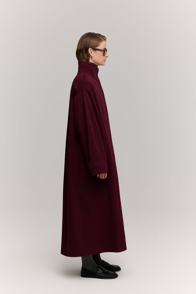 OVERSİZE TRENCH BORDO