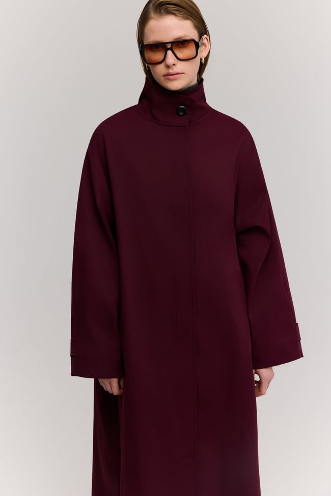 OVERSİZE TRENCH BORDO