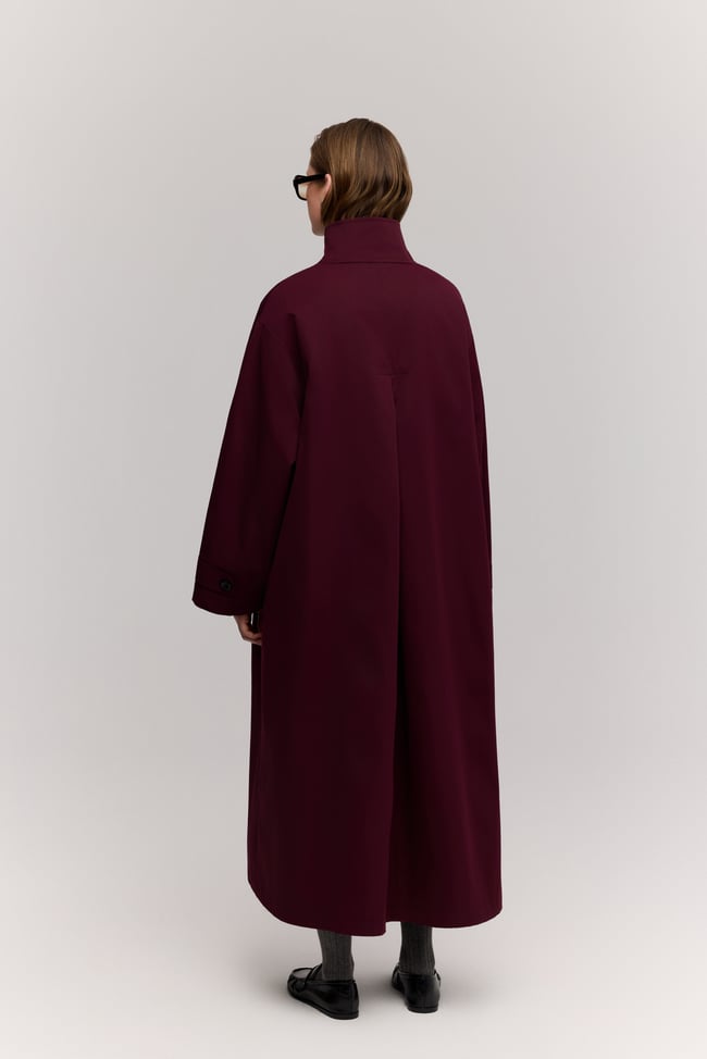 OVERSİZE TRENCH BORDO