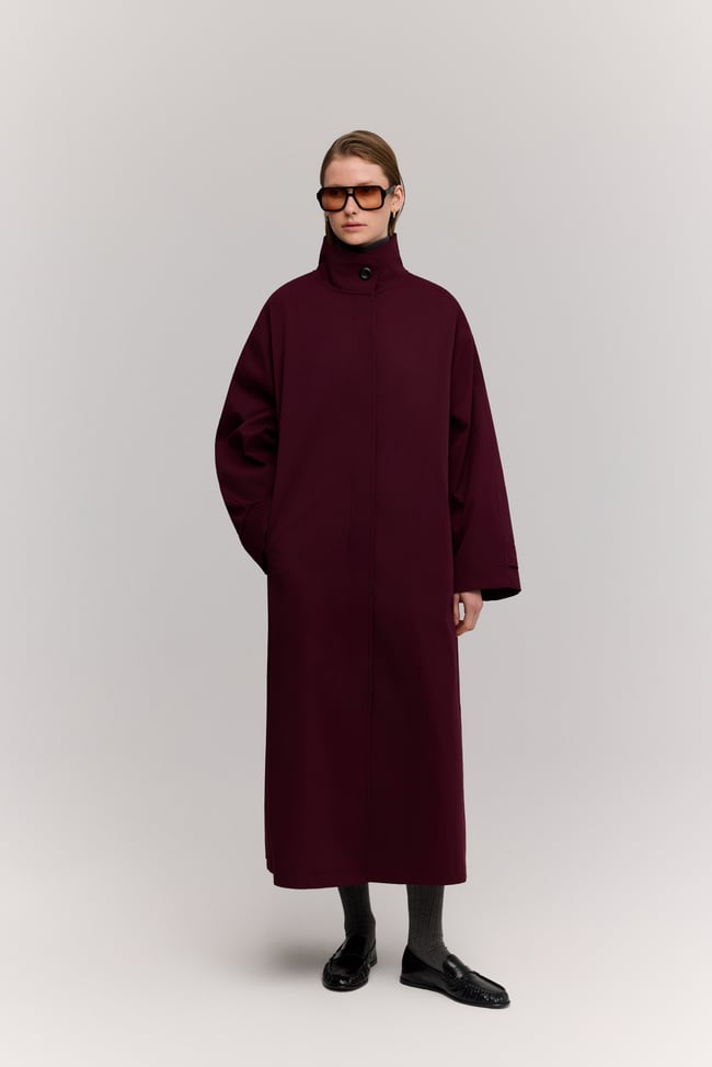 OVERSİZE TRENCH BORDO