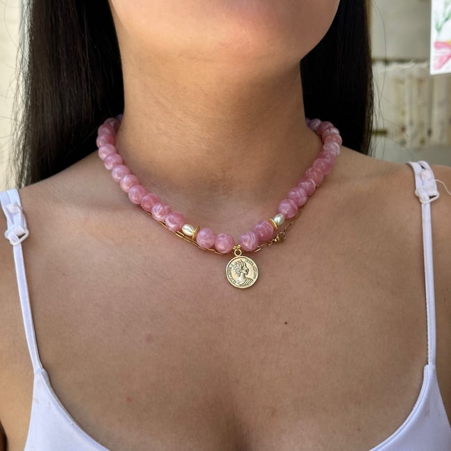 14K Altın Kaplama Tasarım Boncuk Kolye