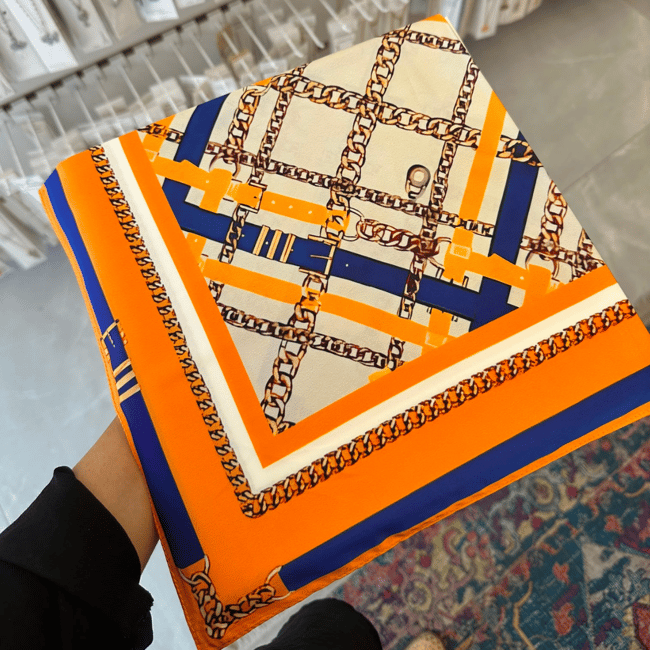 Luxe Grid 60X60 İpeksi Fular