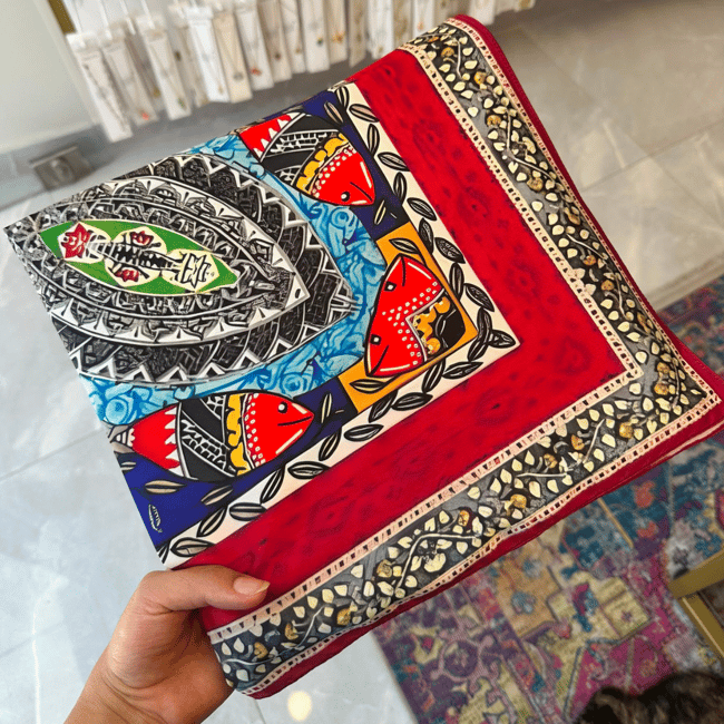 Otantik Balık 60X60 İpeksi Fular