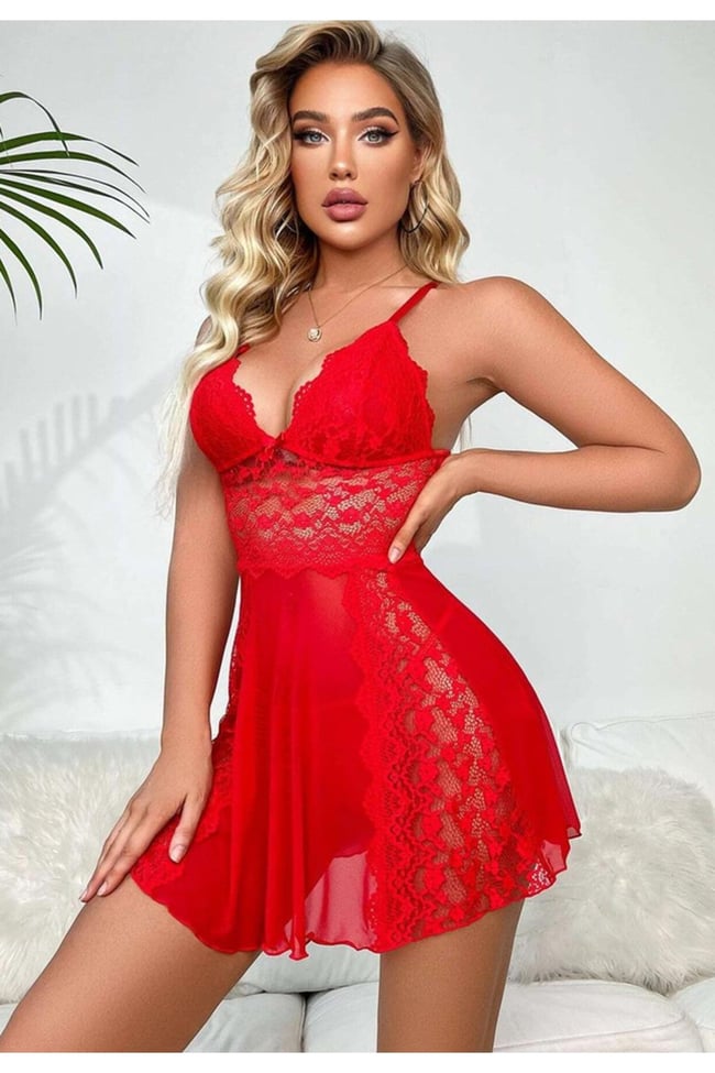 6029 FANTAZİ GECELİK KIRMIZI