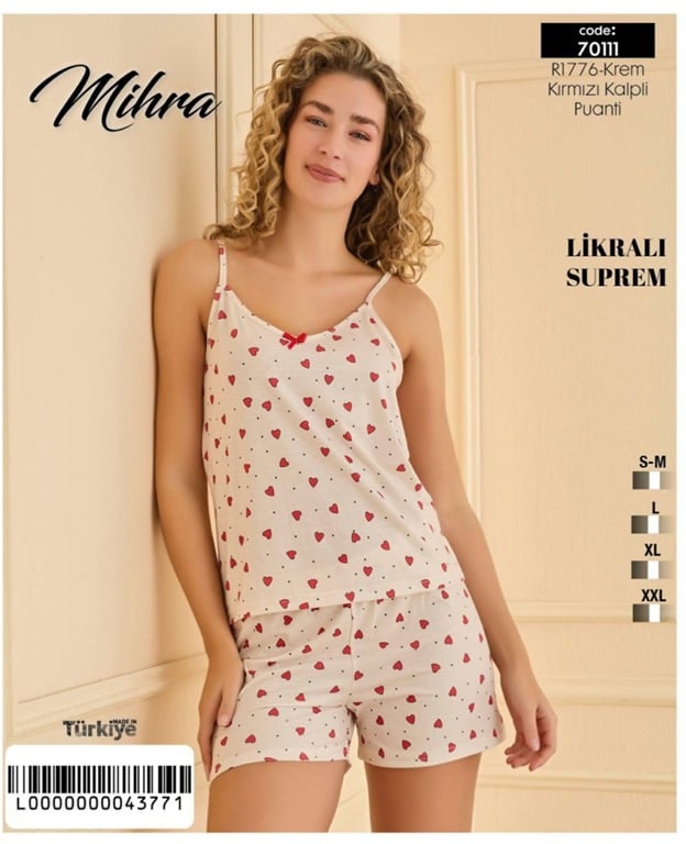 Mihra 70111-R1776 Kadın Bambu Digital Süprem Şortlu Atlet Takımı