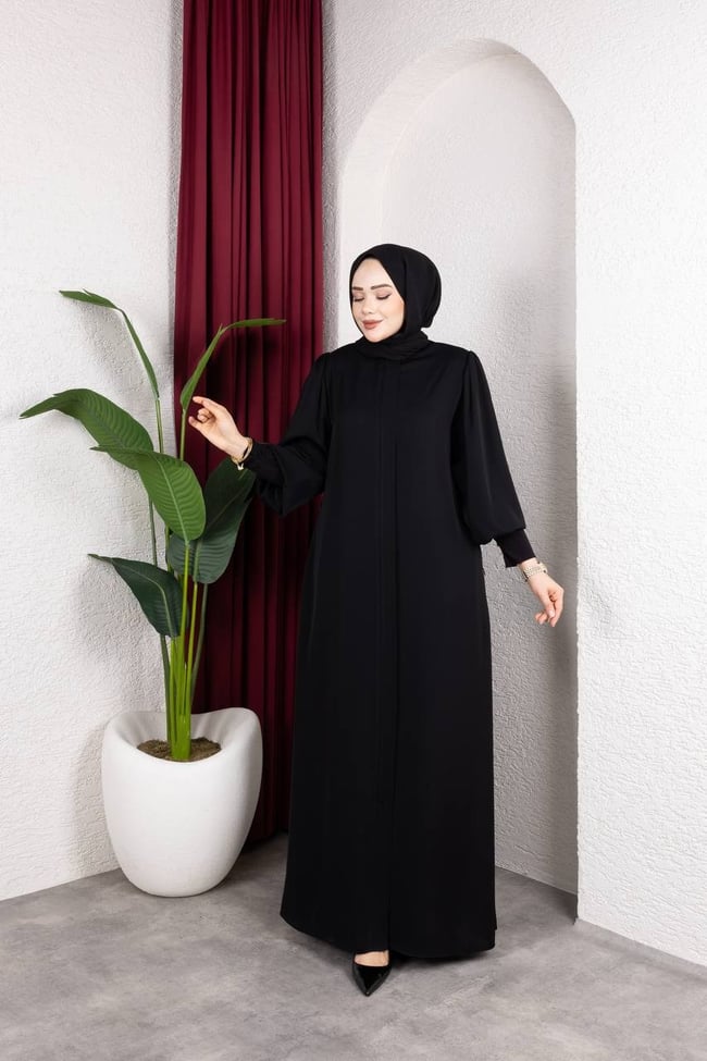 Sade Düz Ferace 2325 Siyah
