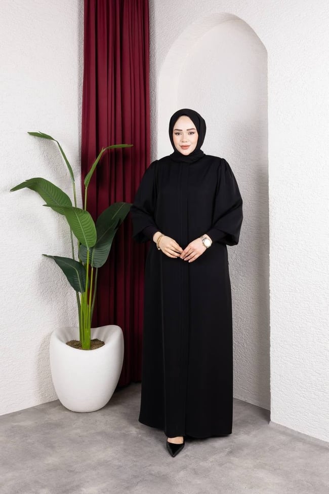 Sade Düz Ferace 2325 Siyah