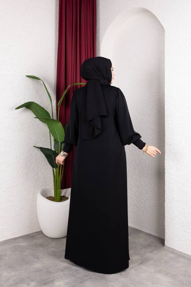 Sade Düz Ferace 2325 Siyah
