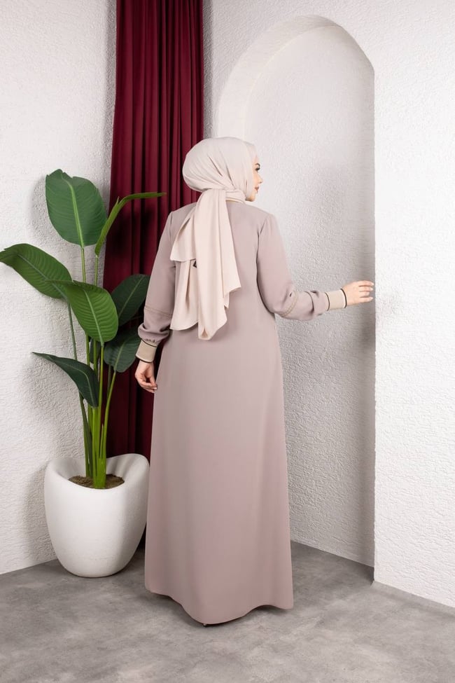 Sade ve Şık Günlük Ferace 2275 Bej