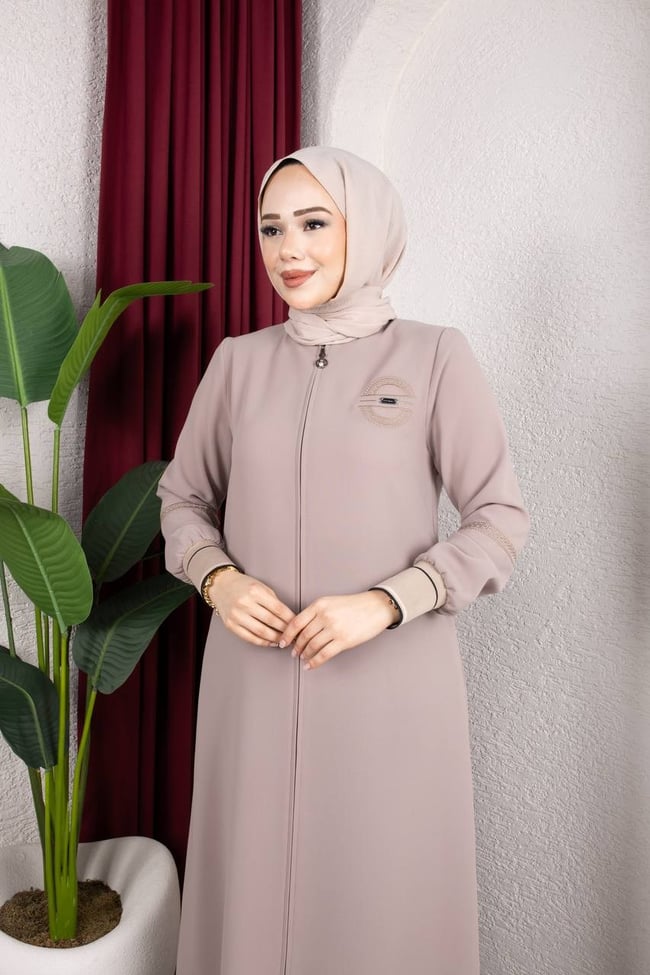 Sade ve Şık Günlük Ferace 2275 Bej