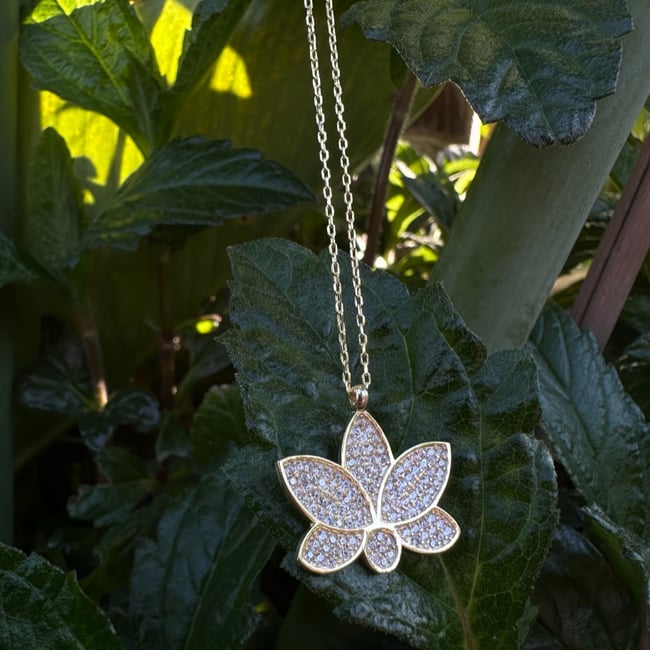 Lotus Çiçeği Kolye - 925 ayar gümüş